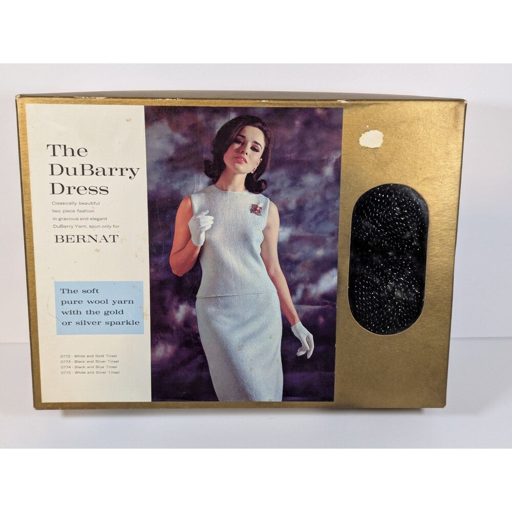 Vintage Complete 1960s The DuBarry Dress Box By Bernat P-72 With Original Yard
